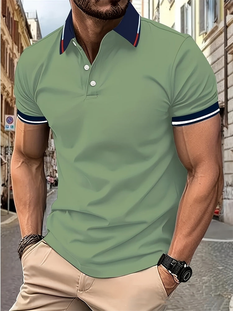 Polo décontracté à boutons pour homme