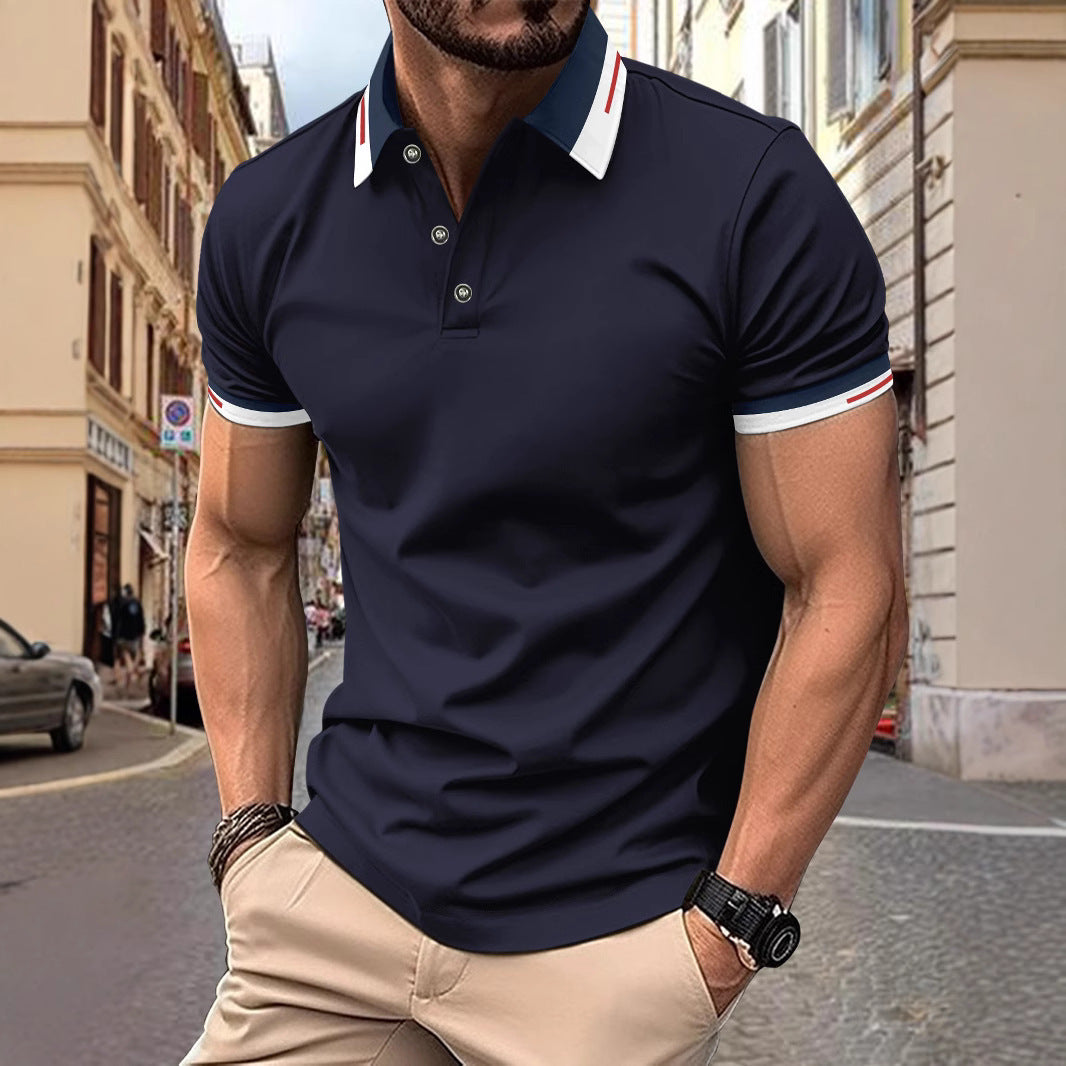 Polo décontracté à boutons pour homme