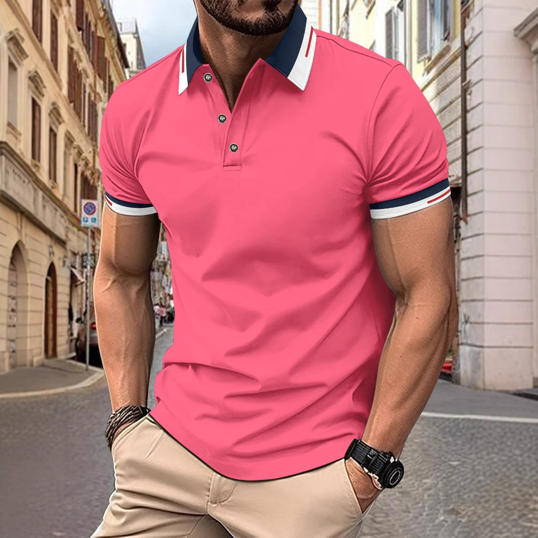 Polo décontracté à boutons pour homme